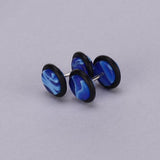 Maxbell Pair Fake Cheater Ear Stretcher Expander 16G Stem Plug Stud Earring Blue