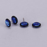 Maxbell Pair Fake Cheater Ear Stretcher Expander 16G Stem Plug Stud Earring Blue