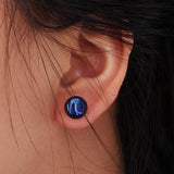 Maxbell Pair Fake Cheater Ear Stretcher Expander 16G Stem Plug Stud Earring Blue