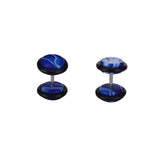 Maxbell Pair Fake Cheater Ear Stretcher Expander 16G Stem Plug Stud Earring Blue