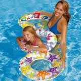 Maxbell Inflatable Swim Ring Tube Pool Float Colorful Flowers