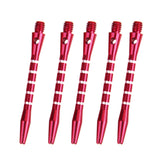 Maxbell 10Pcs Aluminium Dart Stems Re-Grooved Striped 2BA Thread Dart Accessory