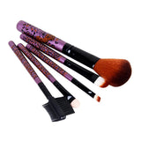 Maxbell 5 Piece Trendy Leopards Fashion Facial Make Up Brush Set Beauty Tool