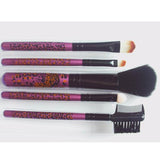 Maxbell 5 Piece Trendy Leopards Fashion Facial Make Up Brush Set Beauty Tool