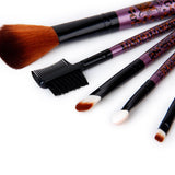 Maxbell 5 Piece Trendy Leopards Fashion Facial Make Up Brush Set Beauty Tool