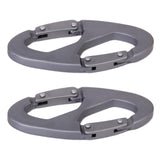 Maxbell 3x2Pcs Multifunction Outdoor Carabiner Hook Buckle Hanging Key Chain - Grey