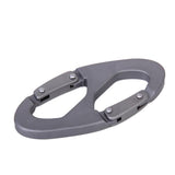 Maxbell 3x2Pcs Multifunction Outdoor Carabiner Hook Buckle Hanging Key Chain - Grey