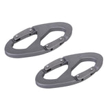 Maxbell 3x2Pcs Multifunction Outdoor Carabiner Hook Buckle Hanging Key Chain - Grey