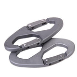 Maxbell 3x2Pcs Multifunction Outdoor Carabiner Hook Buckle Hanging Key Chain - Grey