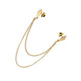 Maxbell 2Pcs Triangle Punk Brooch Collar Chain Necklace Collar Clip Gold