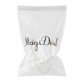 Maxbell 2Pcs Triangle Punk Brooch Collar Chain Necklace Collar Clip Gold