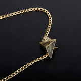 Maxbell 2Pcs Triangle Punk Brooch Collar Chain Necklace Collar Clip Gold