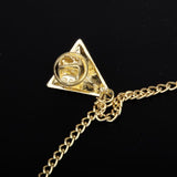 Maxbell 2Pcs Triangle Punk Brooch Collar Chain Necklace Collar Clip Gold