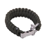 Maxbell Outdoor Camping Parachute Lanyard Stainless Steel Shackle Survival Bracelet Army Green