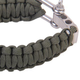 Maxbell Outdoor Camping Parachute Lanyard Stainless Steel Shackle Survival Bracelet Army Green