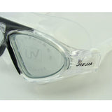 Maxbell Swimming Goggle Comfy Frame Big Lens Anti-fog Glasses J8170 Clear + Black