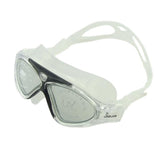 Maxbell Swimming Goggle Comfy Frame Big Lens Anti-fog Glasses J8170 Clear + Black