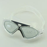 Maxbell Swimming Goggle Comfy Frame Big Lens Anti-fog Glasses J8170 Clear + Black