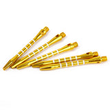 Maxbell 10Pcs Aluminium Dart Stems Re-Grooved Striped 2BA Thread Dart Accessory