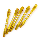 Maxbell 10Pcs Aluminium Dart Stems Re-Grooved Striped 2BA Thread Dart Accessory