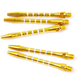 Maxbell 10Pcs Aluminium Dart Stems Re-Grooved Striped 2BA Thread Dart Accessory