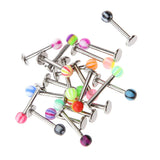 Maxbell 20 x Stainless Steel Ball Top Lip Studs Monroe Rings Bars Labret Body Piercing Jewelry