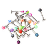 Maxbell 20 x Stainless Steel Ball Top Lip Studs Monroe Rings Bars Labret Body Piercing Jewelry