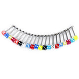 Maxbell 20Pcs Assorted Dice Lip Studs Chin Tongue Rings Bars Labret Body Piercing Jewelry