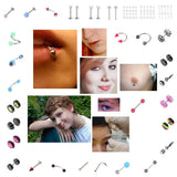 Maxbell 20 x Cone Barbell Curved Ear Eyebrow Rings Bars Tragus Body Piercing Jewelley