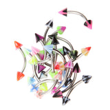 Maxbell 20 x Cone Barbell Curved Ear Eyebrow Rings Bars Tragus Body Piercing Jewelley