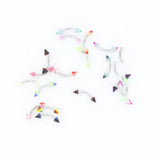 Maxbell 20 x Cone Barbell Curved Ear Eyebrow Rings Bars Tragus Body Piercing Jewelley