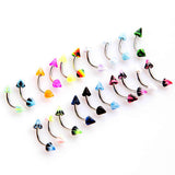 Maxbell 20 x Cone Barbell Curved Ear Eyebrow Rings Bars Tragus Body Piercing Jewelley
