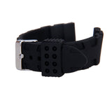 Maxbell Black Silicone Rubber Watch Strap Band Curved Stainless Steel Buckle Waterproof 22mm