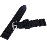 Maxbell Black Silicone Rubber Watch Strap Band Curved Stainless Steel Buckle Waterproof 22mm