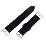 Maxbell Black Silicone Rubber Watch Strap Band Curved Stainless Steel Buckle Waterproof 22mm