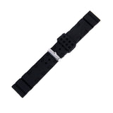 Maxbell Black Silicone Rubber Watch Strap Band Curved Stainless Steel Buckle Waterproof 22mm
