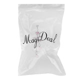 Maxbell Crystal Barbell Butterfly Bow Pearl Dangle Navel Belly Ring Piercing Jewelry