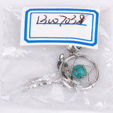 Maxbell 2 Pcs 14G Stainless Steel Barbell Crystal Dream Catcher Dangle Navel Belly Ring Bar Blue