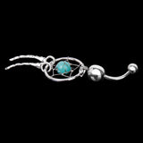 Maxbell 2 Pcs 14G Stainless Steel Barbell Crystal Dream Catcher Dangle Navel Belly Ring Bar Blue
