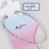 Maxbell 3 Stk.Fashion Silver Tone Crystal Rhinestone Ankle Anklet Bracelet Single Row Elastic