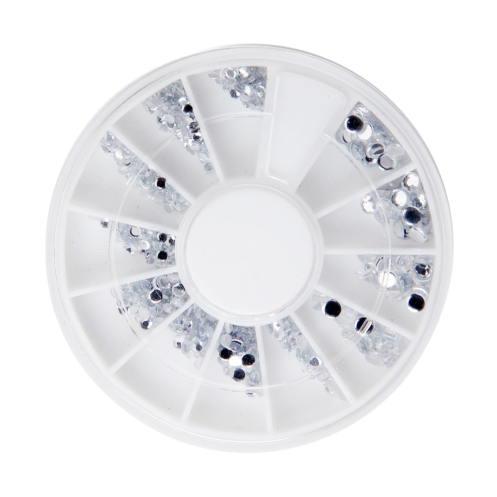 Maxbell Maxbell 700pcs Nail Art Tips Clear Crystal Glitter Rhinestone Decoration with wheel 1.5mm, 2mm, 3mm