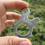 Maxbell Stainless Steel 3 Holes Rope Cord Guyline Runner Anti Slip Fastener Camping Hiking