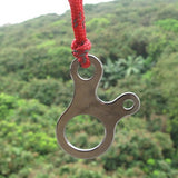 Maxbell Stainless Steel 3 Holes Rope Cord Guyline Runner Anti Slip Fastener Camping Hiking