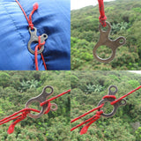 Maxbell Stainless Steel 3 Holes Rope Cord Guyline Runner Anti Slip Fastener Camping Hiking