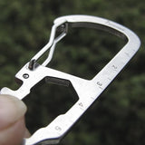 Maxbell 5 Pcs Multifunction Stainless Steel Carabiner Hook Clasp Buckle w/ Scale Camping Hiking Climbing Keychain