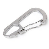 Maxbell 5 Pcs Multifunction Stainless Steel Carabiner Hook Clasp Buckle w/ Scale Camping Hiking Climbing Keychain
