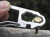 Maxbell 5 Pcs Multifunction Stainless Steel Carabiner Hook Clasp Buckle w/ Scale Camping Hiking Climbing Keychain