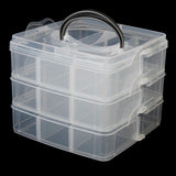 Maxbell 3 Layer 18 compartments Plastic Adjustable Box Storage Case Holder Organizer