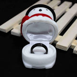 Maxbell Xmas Snowman Santa Ring Earring Display Storage Gift Packing Box Black