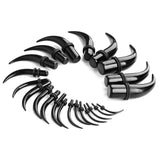 Maxbell 11 Pairs Curved Acrylic Ear Expander Stretcher Taper Stretching Plugs 1.6mm-14mm Black